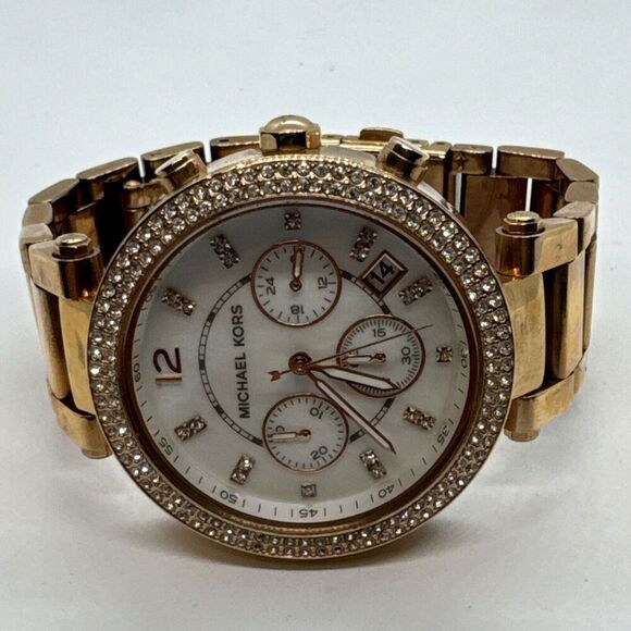 Michael Kors Parker MK5491 Women\'s Gold Stainless Steel Analog Dial Watch JNA588 main image 4